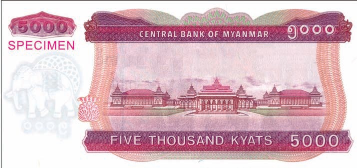 พม่าออกแบงก์ 5,000 ใหม่
